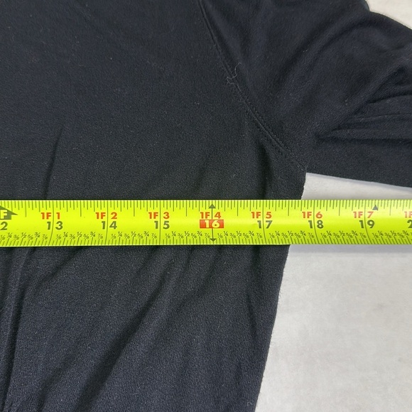 Free People Women’s Size Medium Black Mock Neck Front Open Slit Long Sleeve - Picture 8 of 11